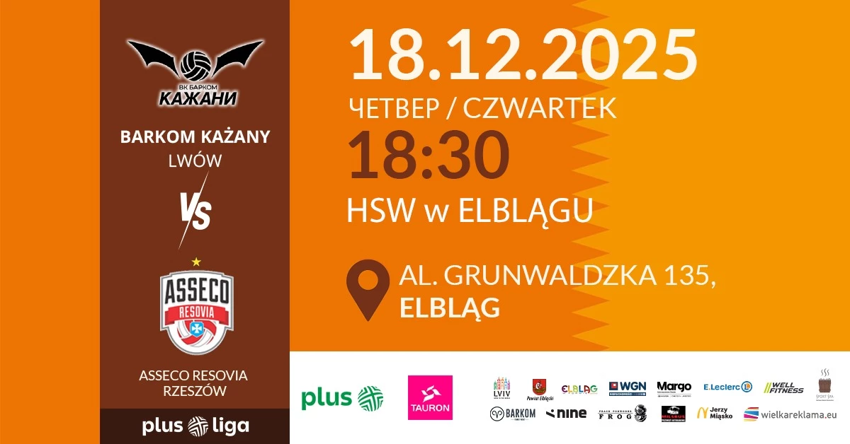 Barkom Każany Lwów vs Asseco Resovia Rzeszów