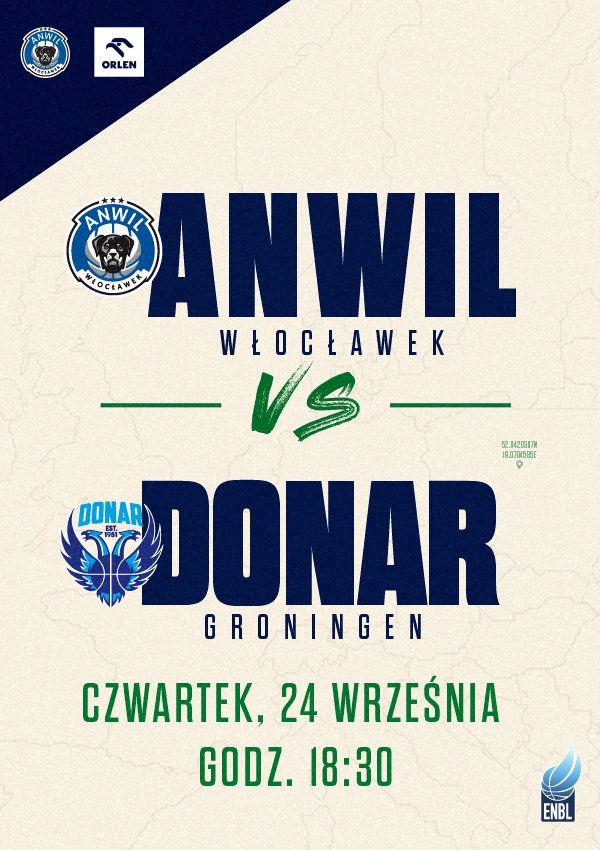 Bilety Anwil Włocławek vs Donar Groningen