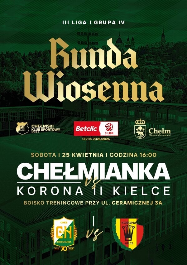 Bilety ChKS Chełmianka Chełm vs Korona II Kielce