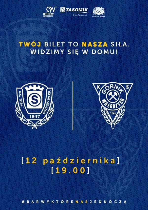 Bilety Tasomix Rosiek Stal Ostrów Wielkopolski vs Górnik Zamek Książ Wałbrzych
