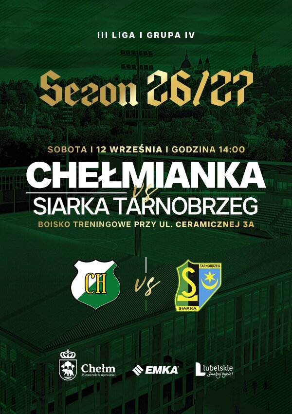 Bilety ChKS Chełmianka Chełm vs Siarka Tarnobrzeg