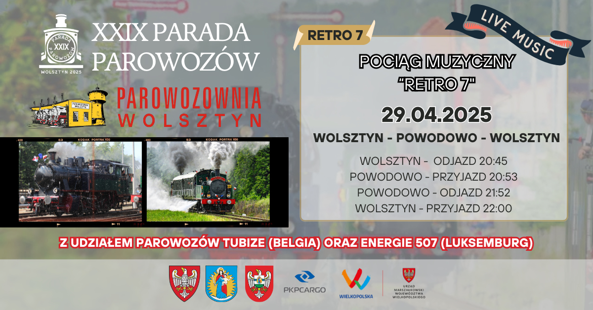 RETRO 7 - Nocny Pociąg Muzyczny z parowozami i muzyką na żywo!